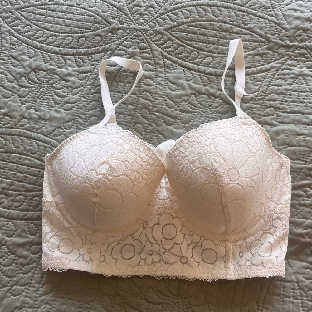 NWOT Aerie Elegant Lace Bralette in Cream